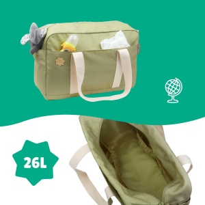 Geanta pentru scutece Badabulle Bowling Olive - Capacitate 20L, 8 buzunare - Img 4