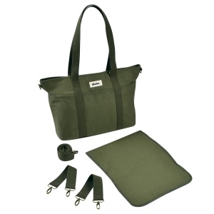 Geanta pentru scutece Beaba Madrid 22L, khaki, 11 compartimente, design unisex - Img 5