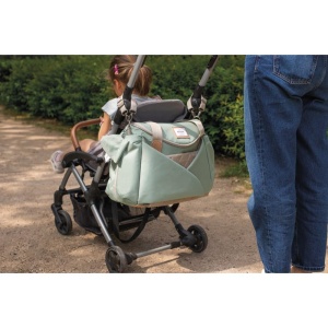 Geanta pentru scutece BEABA Sydney II, 21L, salbeigrun, cu suport de schimbare - Img 3