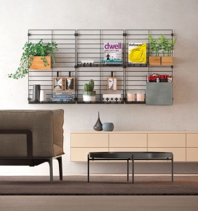 Geanta textila Mural Line 24x9x21 cm gri cadru metalic robust - Img 6