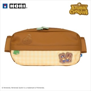 Geanta umar HORI Adventure Pack pentru Nintendo Switch 2, culoare maro, design animal crossing