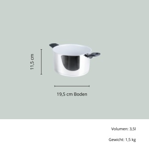 Genius Cerafit Steel Oala 20cm cu Capac din Sticla 35L Compatibila cu Inductie - Img 6