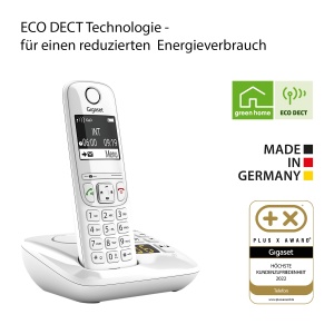 Gigaset AS690A - Telefon DECT fara fir cu robot telefonic - afisaj mare, cu contrast ridicat, profiluri de sunet reglabile - functie hands-free - protectie impotriva apelurilor, alb [versiunea germana] - Img 5