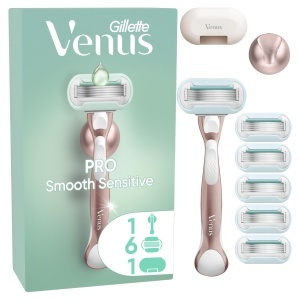 Gillette Venus Pro Smooth Sensitive Aparat de ras pentru piele sensibila cu 6 rezerve si Aloe Vera