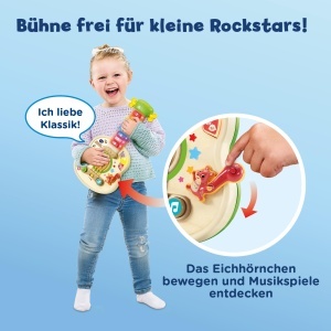 Gitara interactiva din lemn VTech Baby, pentru copii 1,5-4 ani, cu 4 cantece - Img 2