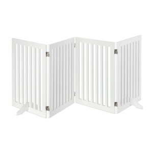 Gratar de protectie pentru caini Relaxdays, 70x206,5 cm, 4 panouri, alb
