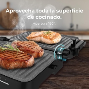 Gratar electric Cecotec RocknGrill 2000, 2000W, deschidere 180, antiaderent - Img 5