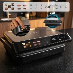 Gratar electric Cecotec RocknGrill 2000 PerfectCook, 2000 W, 30x23 cm, inox - Img 4