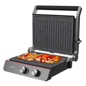 Gratar electric Cecotec RocknGrill Blaze Neon 2200W deschidere 180deg placi detasabile - Img 2
