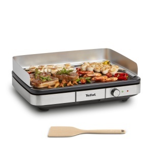 Gratar electric Tefal Maxi Plancha CB690D 2300W antiaderent interiorexterior negruargintiu