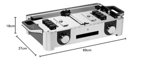 Gratar electric WMF Lono Master gratar electric 50x28 cm gratar electric Gratar de masa cu parbriz si tava de picurare certificat pentru exterior pent - Img 16