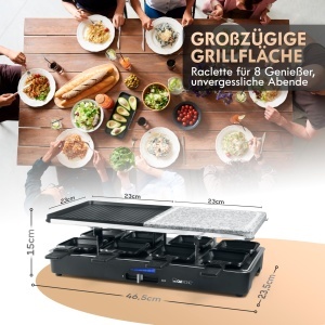 Gratar Raclette Clatronic RG 3518, 8 persoane, piatra naturala, 1400 W - Img 6