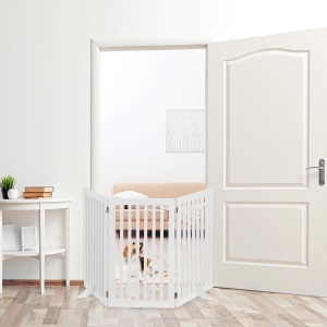 Gratier de Protectie pentru Caini Relaxdays, 91.5 x 154 cm, Alb, 3 Panouri - Img 2