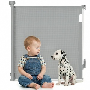 Grilaj de siguranta LIONELO THEA pentru copii si animale, 80 cm inaltime, extensibil 140 cm