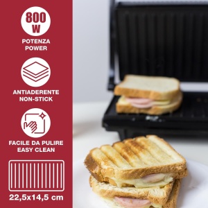 Grill electric Beper P101TOS003, compact, antiaderent, cu maner izolat termic - Img 2