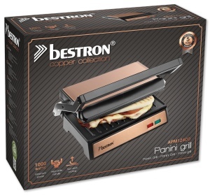 Grill electric Bestron APM124CO, 1000W, cuplu de 180, culoare cupru - Img 7