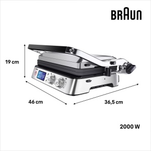 Grill Electric Braun MultiGrill 9 CG9043, 2000W, 3-in-1, Suprafata Mare - Img 9