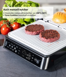Grill electric Genius Chef, inox, 6 accesorii, 10 functii automate - Img 6