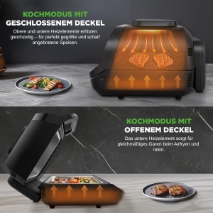 Grill electric NutriChef cu friteuza cu aer cald, 6L, negru, 7 functii - Img 3