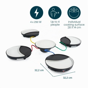 Grill electric Princess Dinner4All 103080 pentru 4 persoane, cu plite ceramice detasabile - Img 7