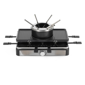 Grill electric si fondue Salter 2-in-1 1400W 8 tavi antiaderente 13L temperatura ajustabila