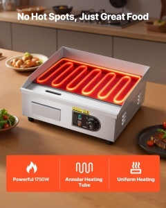 Grill electric VEVOR 2800W, suprafata 45x30 cm, temperatura reglabila 50-300C - Img 3
