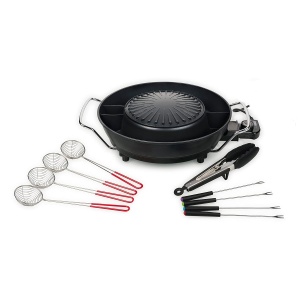 Grill Korean cu Hot Pot Tristar 36 cm, 1800 W, Negru