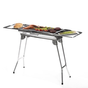 Grill portabil InnovaGoods din inox, usor de curatat, ideal pentru camping si picnic
