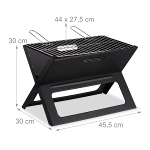 Grill Portabil Relaxdays, Faltabil, Negru, 30x45,5x30cm - Img 4