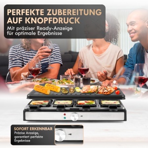 Grill Raclette Clatronic RG 3757 pentru 8 persoane, 1200-1400 W, cu placa detasabila - Img 5