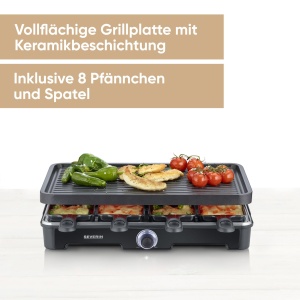 Grill Raclette Severin RG 9670, 8 persoane, 1400 W, negru - Img 2