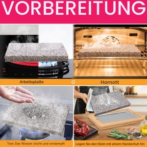 Grillplatte NutriChef Granitstein 38x27 cm, Antihaft, 290C, Bambus - Img 3