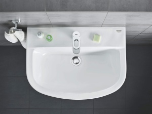 GROHE BauLoop - Robinet de lavoar cu o singura parghie (cu economie de apa, S-Size, cu tija de tragere, instalare cu o singura gaura), crom, 23335000 - Img 3