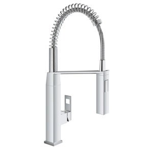 GROHE Eurocube | Robinete de bucatarie - Robinet de chiuveta cu o singura parghie | cu dus profesional | crom | 31395000