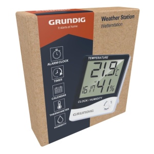 Grundig Statie Meteo Digitala AlbNegru LCD Termometru si Higrometru - Img 3