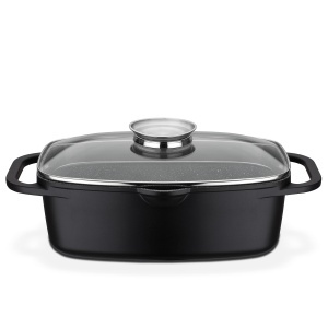 GSW Universalbrater Gourmet Granit 6 Litri Negru Aliaj Aluminiu Inductie
