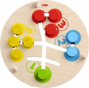 HABA 303852 - Flori de tabla de abilitati motorii jucarii din lemn de la 12 luni distractie amuzanta de alunecare cu motiv de pajiste de flori colorat - Img 5