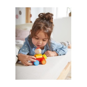 HABA 304737 - Masina Exploratorului Ben, masina colorata din lemn cu figurina plug-in, 4 piese, jucarii de la 12 luni - Img 2