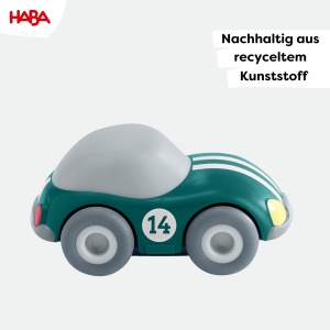 HABA Cars - Masina de curse verde cu motor oscilant - Masina de jucarie sustenabila din plastic reciclat - Masina de curse fara baterie de la 2 ani - 2011859001 - Img 4