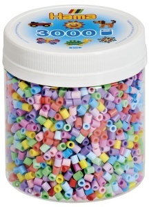 Hama Perlen 209-50 Set 3000 Perle Midi Pastel Mix Creativitate si Distractie pentru Familie