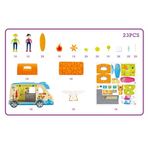 Hape Adventure Van | Autocaravana cu papusi si accesorii, rulota poate fi deschisa, de la 3 ani - Img 6