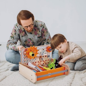 Hape Junior Inventor Tinkerer Toolbox Experiment Set, Mint Toys, de la 4 ani - Img 3