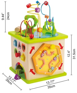 Hape Motorikwurfel Kleine Tierchen Joc Montessori din Lemn pentru Copii 1 ani - Img 3