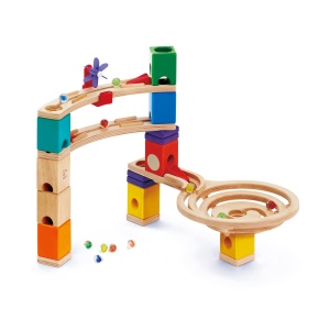 Hape Starter Set Quadrilla Endspurt, marmura cu 27 de componente din lemn si 30 de bile, jucarie MINT, de la 4 ani