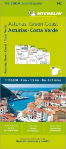 Harta Michelin Asturias, Costa Verde 1500.000 - Detalii excelente, robusta
