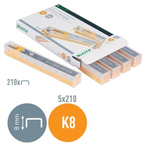 Heftklammer Leitz Power Performance K8, Verzinkt, Cutie cu 5 Kassetten, 1050 Heftklammern - Img 3