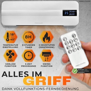 Heizlufter electric ProfiCare PC HL 3116, 2000W, pentru spatii de pana la 60 m - Img 4