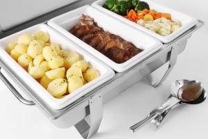Hendi Chafing Dish Fiora GN 11 9L Inox cu 2 suporturi pentru pasta combustibil - Img 2