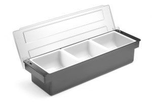 Hendi Suport Ingrediente Negru ABS cu Capac Transparent si 3 Recipienti Detasabili - Img 3