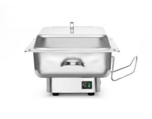HENDI Vas Pollina, electric, reglabil pana la 85degC, incl. tigaie GN 1/1 de 65 mm adancime, capac de sticla, incalzitor de alimente, recipient de incalzire, 9L, 230V, 800W, 615x355x(H)280mm, otel inoxidabil - Img 3